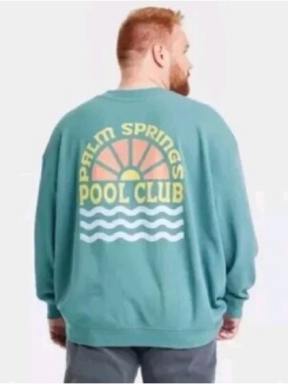 Goodfellow & Co Light Teal Crewneck Sweatshirt with Sunrise Graphic